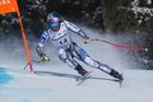 Ester Ledecká v závodě super-G v Crans Montaně