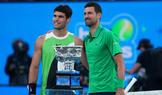 Carlos Alcaraz a Novak Djokovič před finále Australian Open 2026