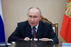Russian President Vladimir Putin chairs a meeting in Moscow