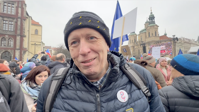 Demonstrace na Staroměstském náměstí 2. 2. 2026.