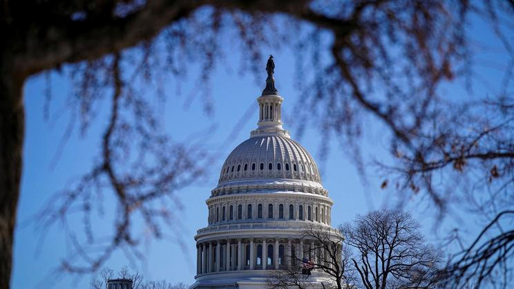 Kapitol Spojených států amerických. Sídlo Senátu a Sněmovny reprezentantů.