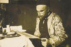 Portrait of Paul Verlaine, reading, Willem Witsen, 1892