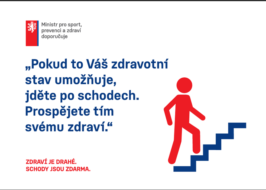 Cedulka, kterou chce ministr sportu nejen u schodiště v Poslanecké sněmovně.