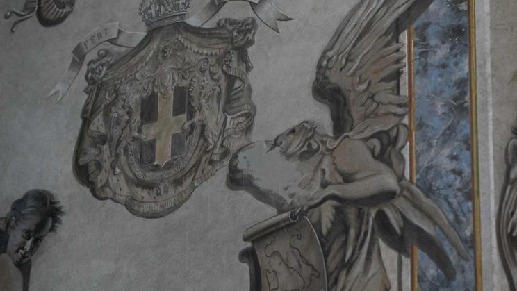 Italy, Rome: The Restorer Erases The Face Of The Angel Featuring The Italian Prime Minister Giorgia Meloni In The Basilica Of San Lorenzo In Lucina Central Rome