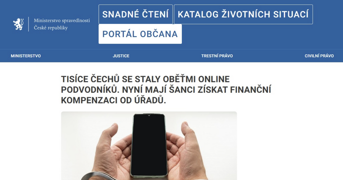 Na tyto stránky pozor. Falešný web ministerstva okrádá nepozorné, varuje policie