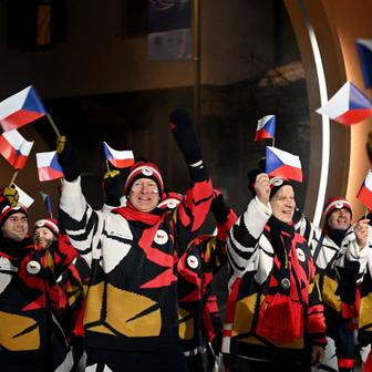 Nástup českých olympioniků v Cortině d’Ampezzo