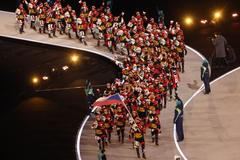 Nástup českých olympioniků v Miláně, v čele vlajkonoš David Pastrňák