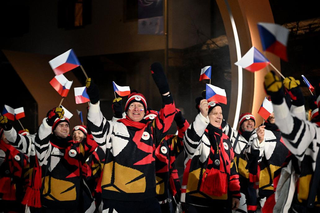 Nástup českých olympioniků v Cortině d’Ampezzo