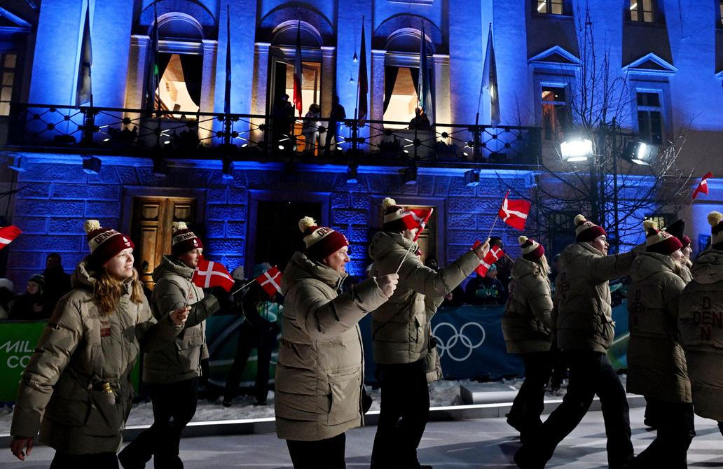 Nástup dánských olympioniků v Cortině d’Ampezzo