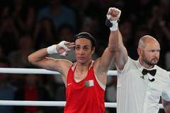 August 06 2024: Imane Khelif (Algeria) celebrates gold on Day 14 of the Olympic Games at Roland Garros, Paris, France. Ulrik Pedersen/CSM.