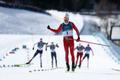 Cross-Country Skiing - Men's 10km + 10km SkiathlonaJohannes Hösflot Klaebo slaví triumf ve skiatlonu na ZOH 2026