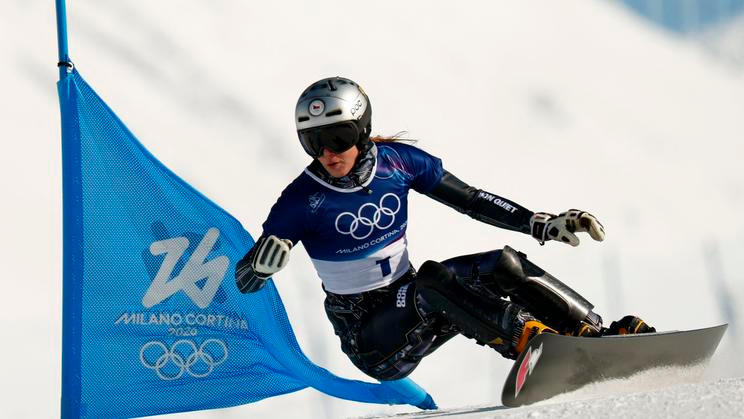 Ester Ledecká ve čtvrtfinále paralelního obřího slalomu na ZOH 2026