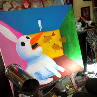 Dítě v kaluži, Bílý králík u svíčky, nahlédněte do mrazivého kyjevského ateliéru