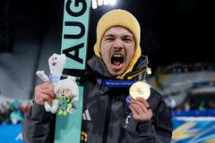 Ski Jumping - Men's Normal Hill Individual Victory Ceremony