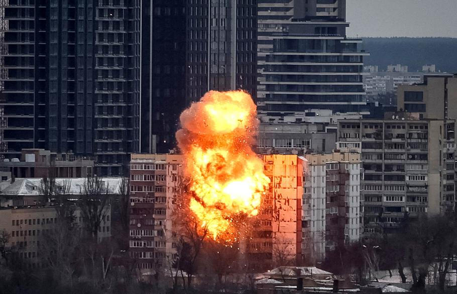 Russian missile and drone strike in Kyiv