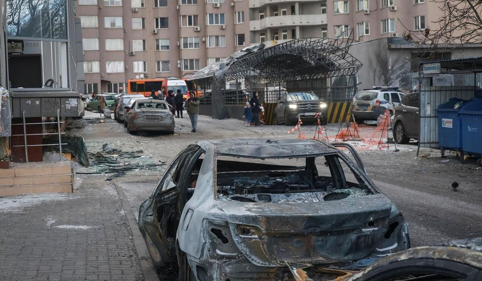 Aftermath of a Russian drone attack in Odesa