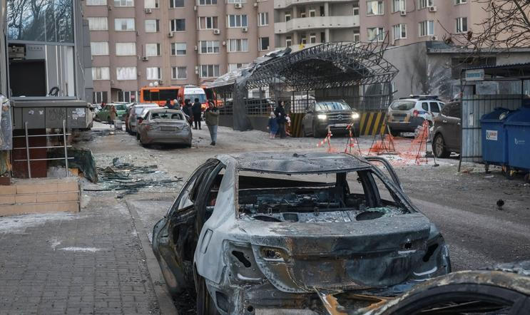 Aftermath of a Russian drone attack in Odesa