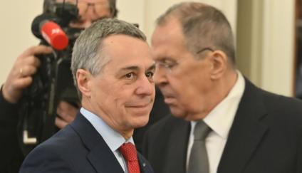 Russian Foreign Minister Sergey Lavrov meet with his Swiss counterpart Ignazio Cassis in Moscow