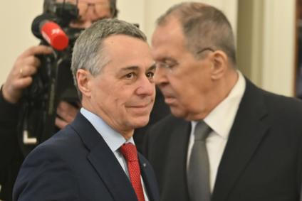 Russian Foreign Minister Sergey Lavrov meet with his Swiss counterpart Ignazio Cassis in Moscow
