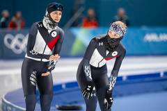 Martina Sáblíková a Nikola Zdráhalová při tréninku na olympiádě 2026