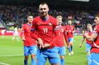Tomáš Chorý, gól 2:0, radost, sportovec, fotbalista, CZE - GIB