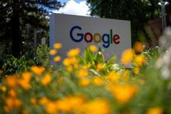 FILE PHOTO: A Google logo is seen at a company research facility in Mountain View, California