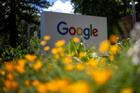 FILE PHOTO: A Google logo is seen at a company research facility in Mountain View, California