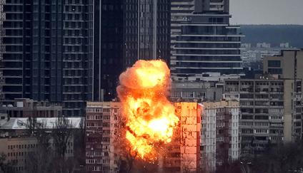 Russian missile and drone strike in Kyiv