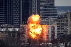 Russian missile and drone strike in Kyiv