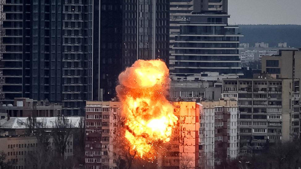 Russian missile and drone strike in Kyiv
