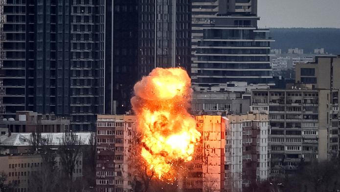 Russian missile and drone strike in Kyiv