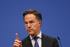 NATO Secretary General Rutte holds a press conference at the Alliance headquarters in Brussels