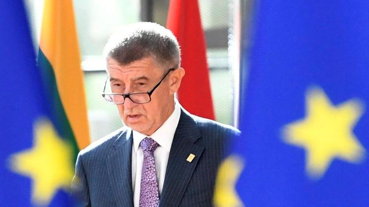 Český premiér Andrej Babiš na summitu v Bruselu.