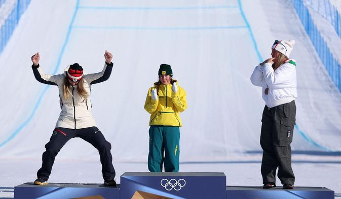 Snowboard - Women's Snowboard Cross Victory Ceremony