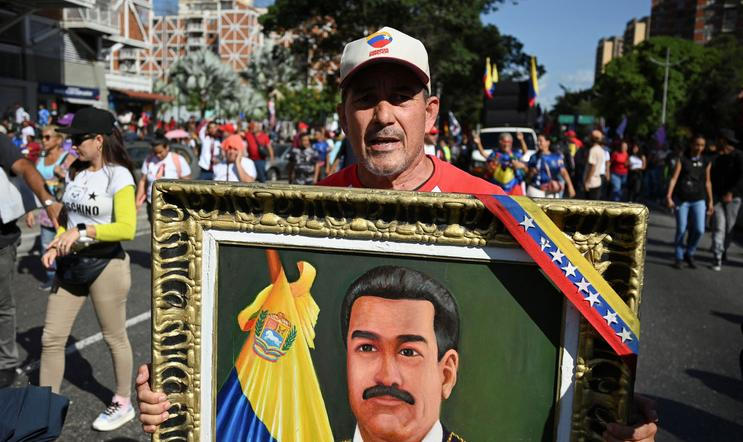 Supporters of Venezuela's government rally to demand the release of ousted President Maduro and his wife, in Caracas