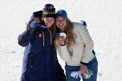 Lyžařky Sara Hectorová a Thea Louise Stjernesundová skončily společně druhé v obřím slalomu na ZOH 2026