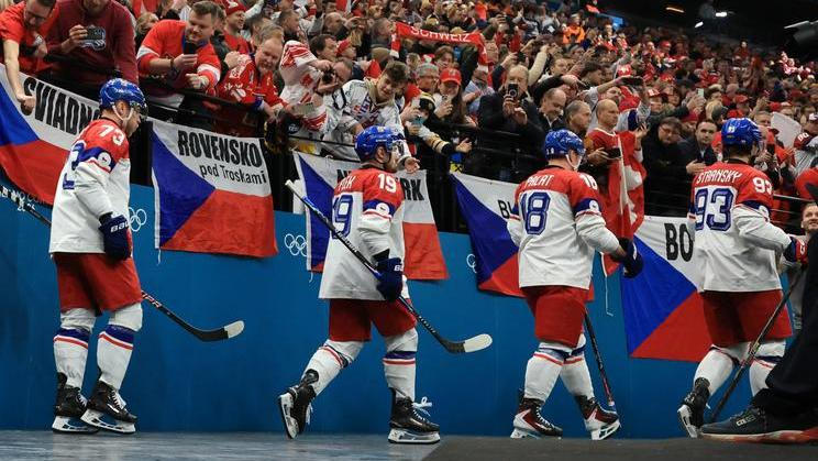 Čeští hokejisté v zápase Česko - Švýcarsko na ZOH 2026
