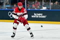 Lars Eller v utkání Dánska proti USA na olympiádě 2026