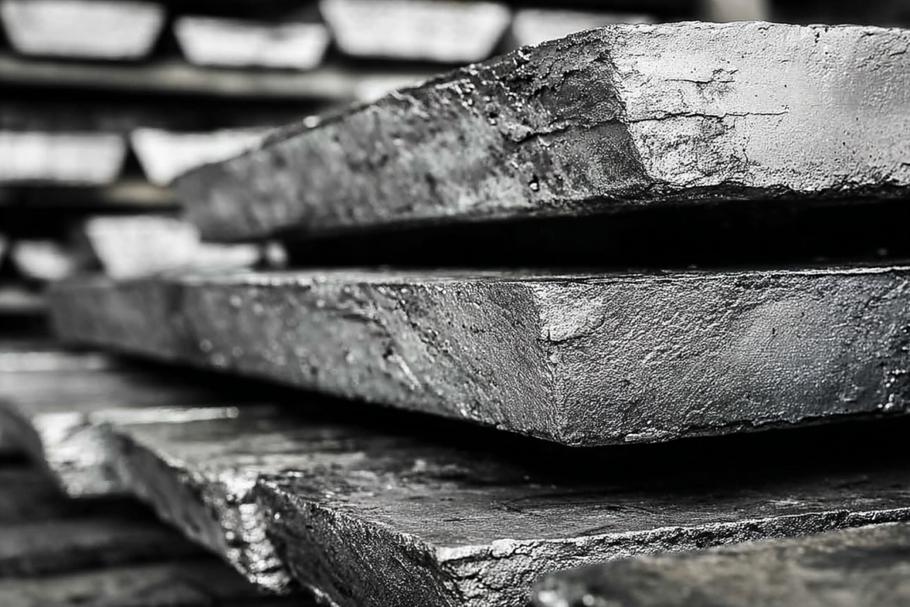 Olověné ingoty – zdánlivě obyčejný průmyslový materiál, který se v řadě zemí stal zdrojem jedné z největších environmentálních katastrof současnosti. Ilustrační snímek vygenerovaný pomocí AI.