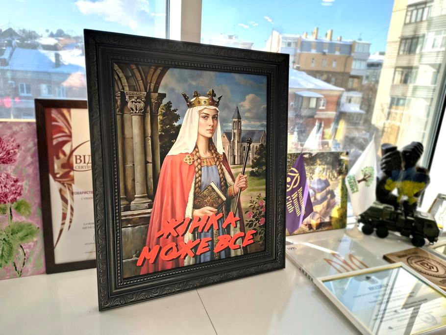 "Žena zvládne všechno." Kyjev, 8. února 2026.