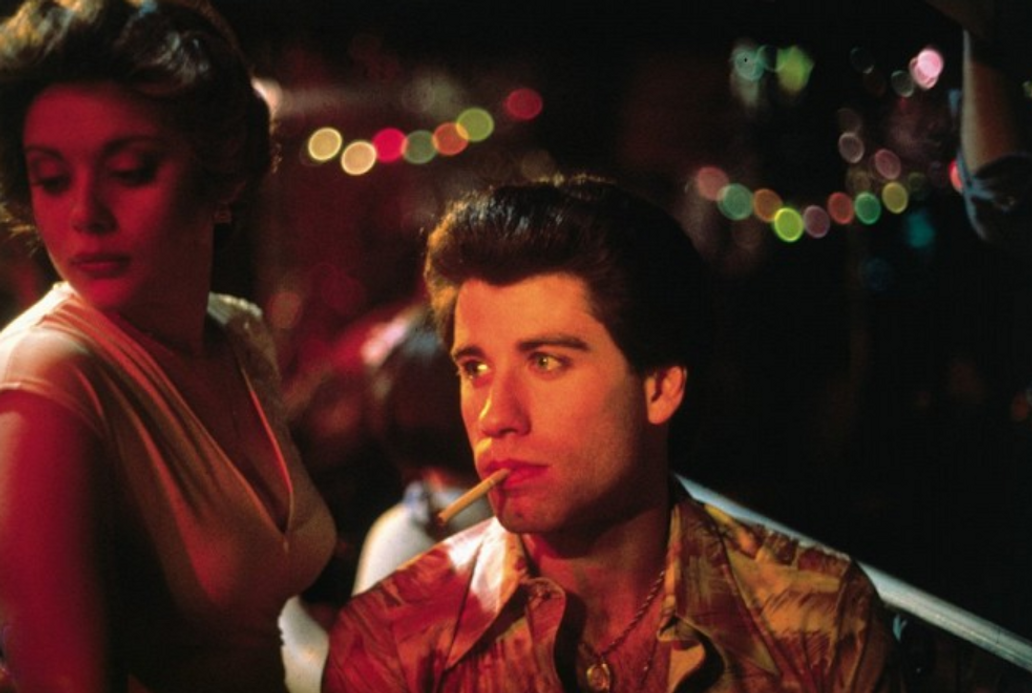 john travolta, horecka sobotni noci, pomada, zena