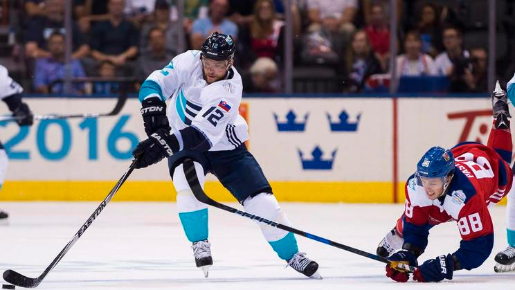 Marián Gáborík a David Pastrňák na Světovém poháru 2016