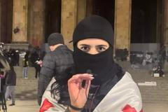 Protestující v gruzínském hlavním městě Tbilisi.