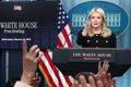 White House press secretary Karoline Leavitt holds a briefing at the White House in Washington