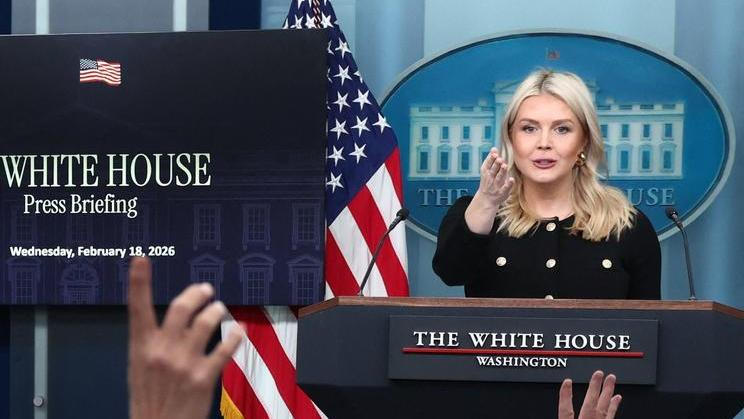 White House press secretary Karoline Leavitt holds a briefing at the White House in Washington