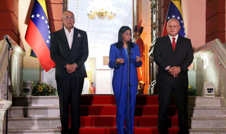 Venezuela's interim President Rodriguez meets with members of the National Assembly after the approval of the amnesty law, in Caracas
