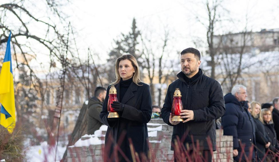 Ukraine's President Zelenskiy commemorates victims of the Revolution of Dignity in Kyiv