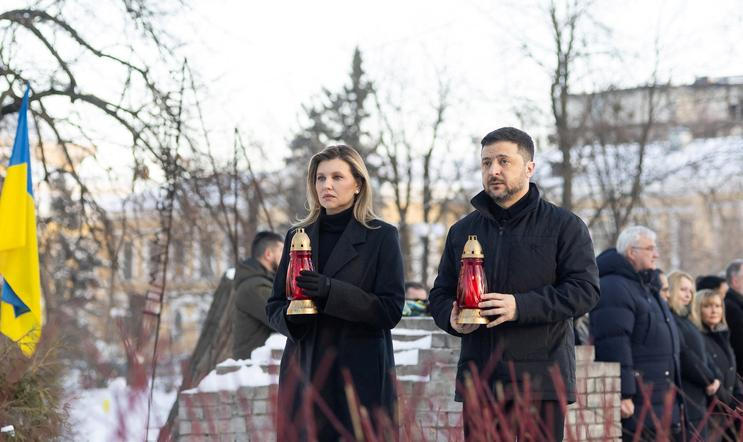 Ukraine's President Zelenskiy commemorates victims of the Revolution of Dignity in Kyiv