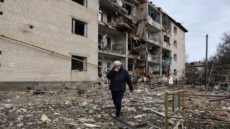 Aftermath of a Russian air strike in Zaporizhzhia region