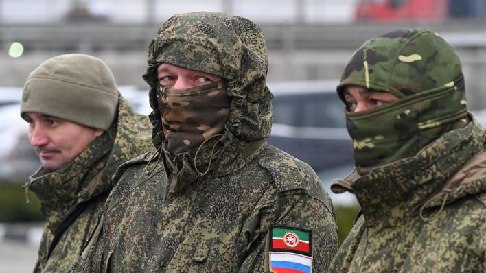 Russian soldiers receive humanitarian cargo in Rostov-on-Don